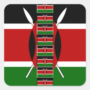 Sticker Carré Drapeaux miniers sans fil du Kenya Frames Art