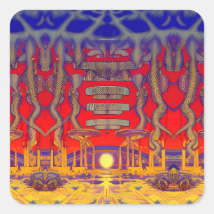 Sticker Carré Dreamland psychédélique