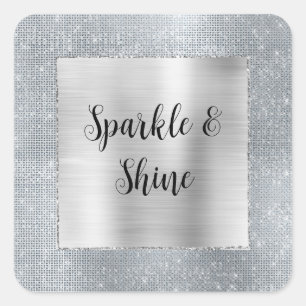 Sticker Carré Dreamy Glitzy Silver Sparkle