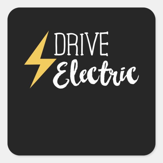 Sticker Carré Drive Electric - Voitures EV Cadeau de véhicule (Devant)