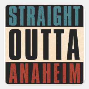Sticker Carré Droit devant Anaheim Californie CA