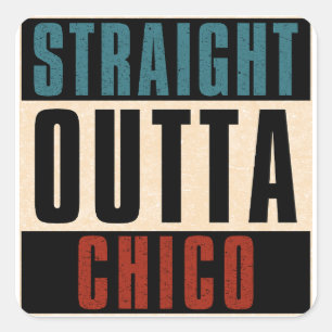 Sticker Carré Droit devant Chico California CA