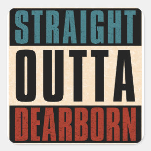Sticker Carré Droit devant Dearborn Michigan MI