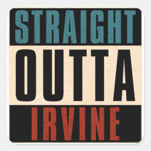 Sticker Carré Droit devant Irvine California CA