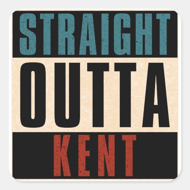 Sticker Carré Droit devant Kent Washington WA (Devant)
