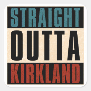 Sticker Carré Droit devant Kirkland Washington WA