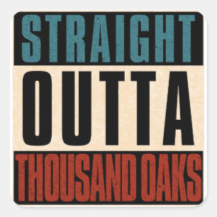 Sticker Carré Droit devant mille chênes Californie CA