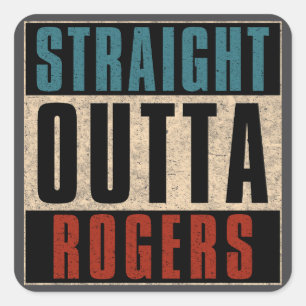 Sticker Carré Droit devant Rogers Arkansas AR