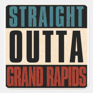 Sticker Carré Droite devant Grand Rapids Michigan MI
