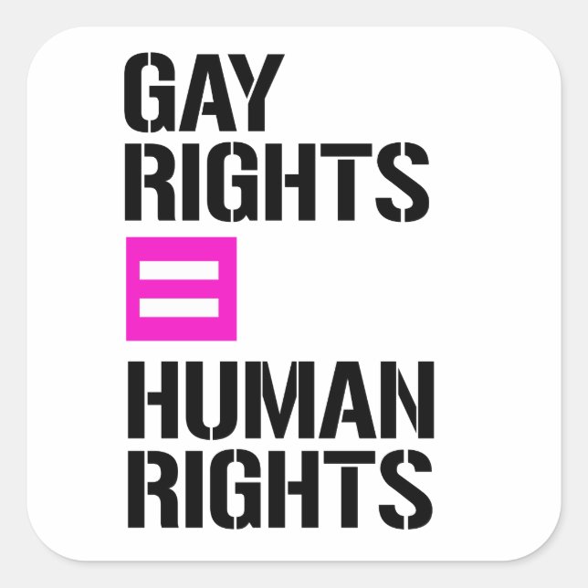 Sticker Carré Droits des homosexuels égaux droits de l'homme (Devant)