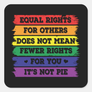 Sticker Carré Droits égaux   Droits LGBTQ   Fierté Parade   Ally