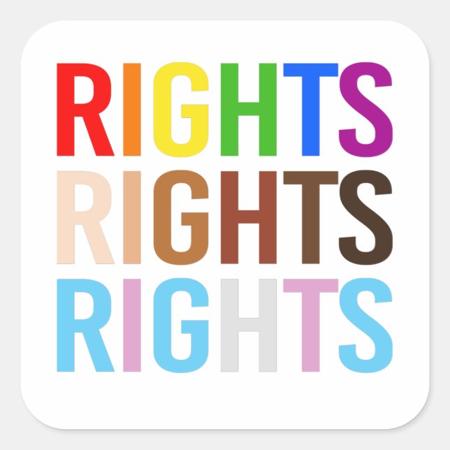 Sticker Carré Droits LGBTQ+ (Devant)