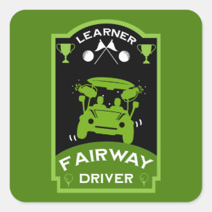 Sticker Carré Drôle cadeau de golf pour les débutants