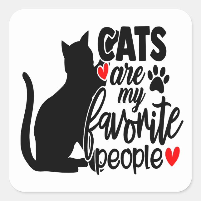 Sticker Carré Drôle Crazy Chat Lady Kitty Maman Kitten Papa (Devant)