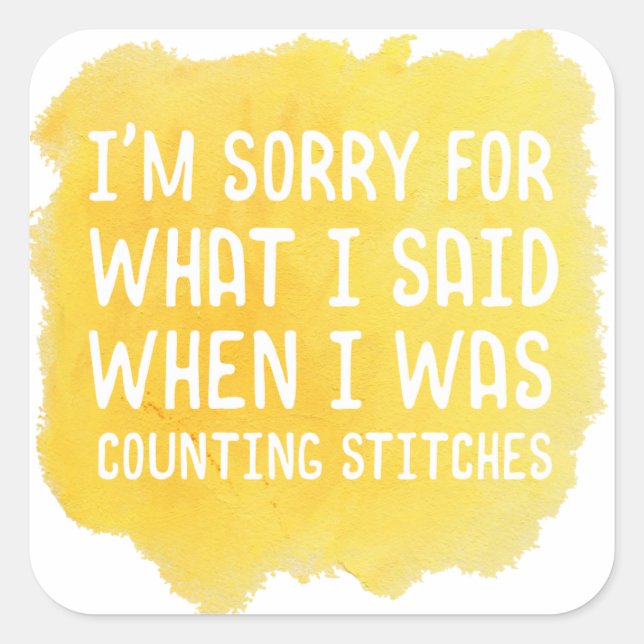 Sticker Carré Drôle Crochet Stitch (Devant)
