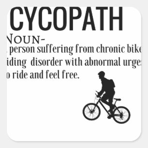 Sticker Carré Drôle Cycopath Noun Design Dictionnaire Définition