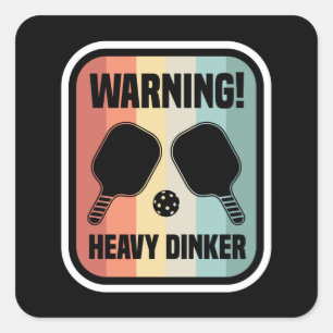 Sticker Carré Drôle Dinker lourd Pickleball Dink cadeau