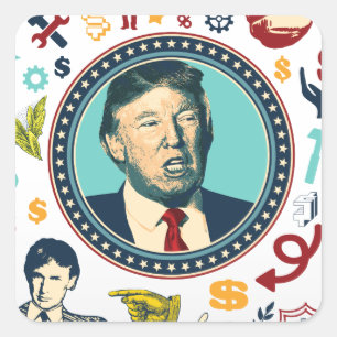 Sticker Carré drôle donald trump