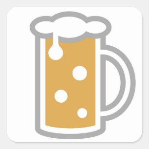 Sticker Carré Drôle Emoji de la bière
