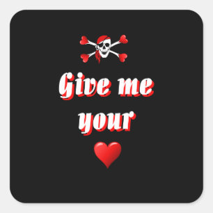 Sticker Carré Drôle humoristique drapeau de pirate