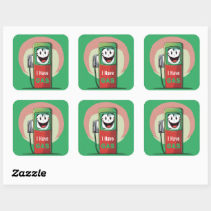 Sticker Carré Drôle, j'ai un dessin au gaz