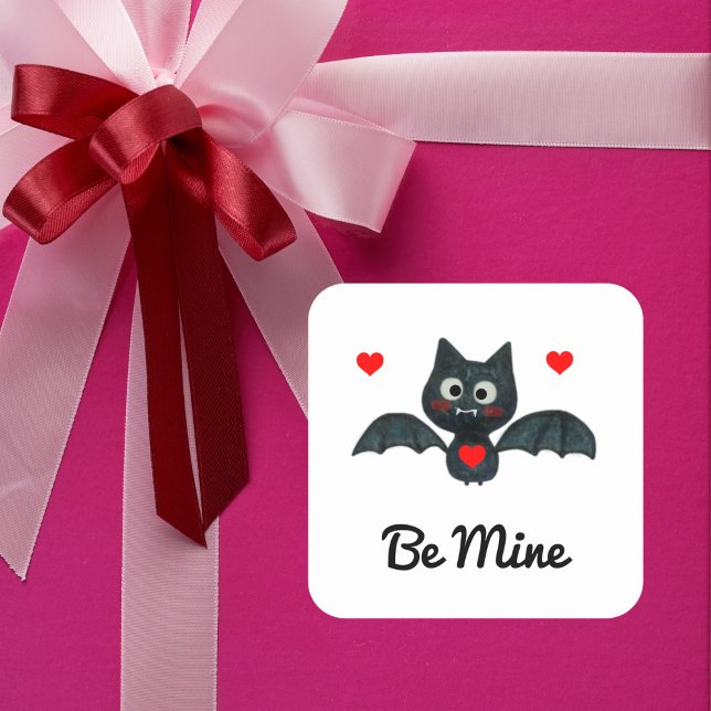 Sticker Carré Drôle Je suis Batty à propos de toi Bat Valentine (Créateur téléchargé)