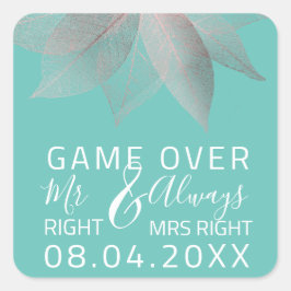 Sticker Carré Drôle Mariage M. Right Toujours Mme Right Game Ove