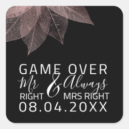 Sticker Carré Drôle Mariage M. Right Toujours Mme Right Game Ove
