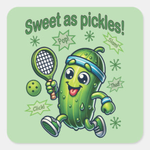 Sticker Carré Drôle mignon sucré comme chatons Pickleball