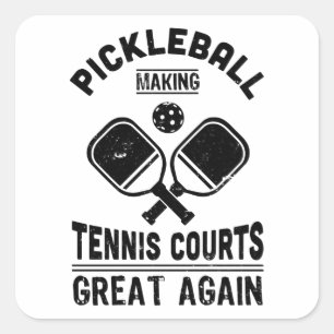 Sticker Carré Drôle Pickleball Great again Dink Cadeau