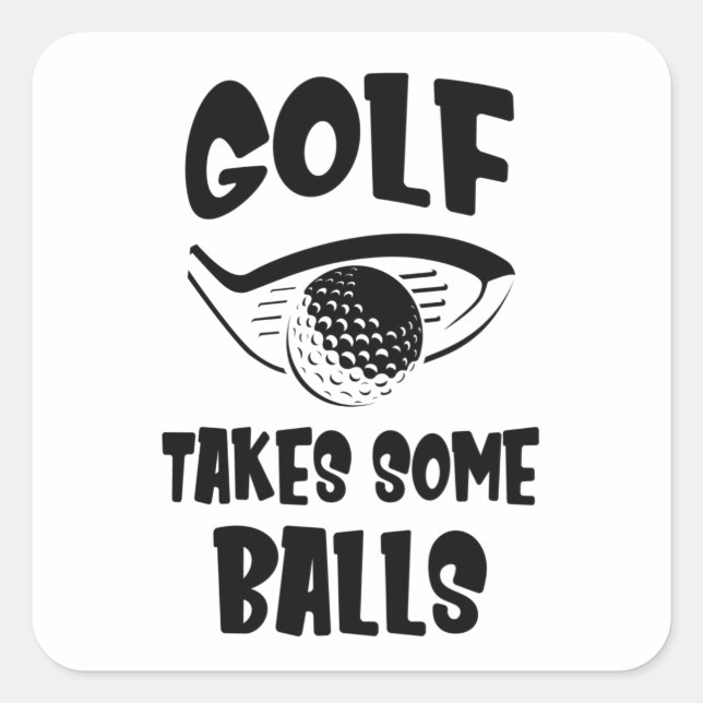 Sticker Carré Drôle Saying Golf Golfer (Devant)