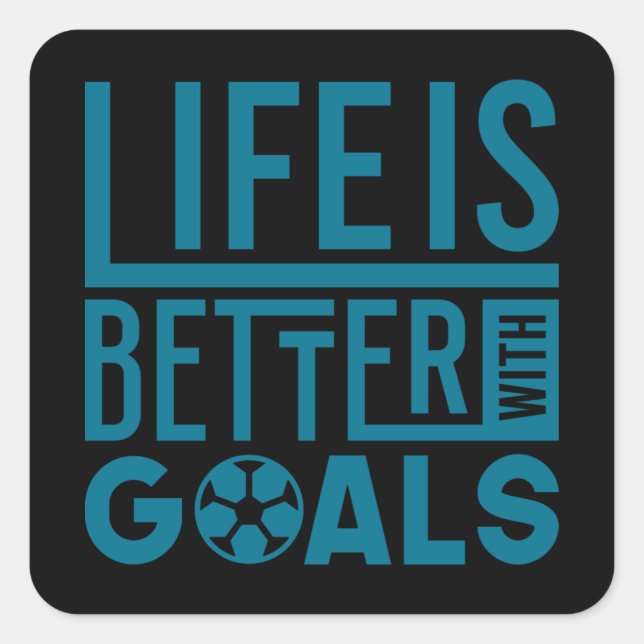 Sticker Carré Drôle Soccer Dit Matchday Life Est Meilleur Avec (Devant)