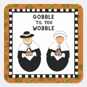 Sticker Carré Drôle Thanksgiving