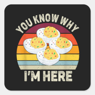 Sticker Carré Drôle Thanksgiving OEufs Dévilés Vous savez pourqu