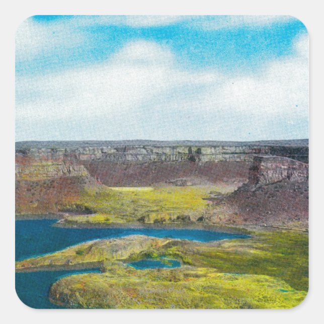 Sticker Carré Dry Falls State Park, barrage Grand Coulee (Devant)