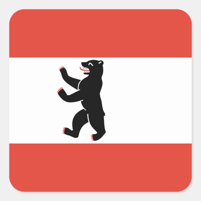 Sticker Carré du drapeau de Berlin (Devant)