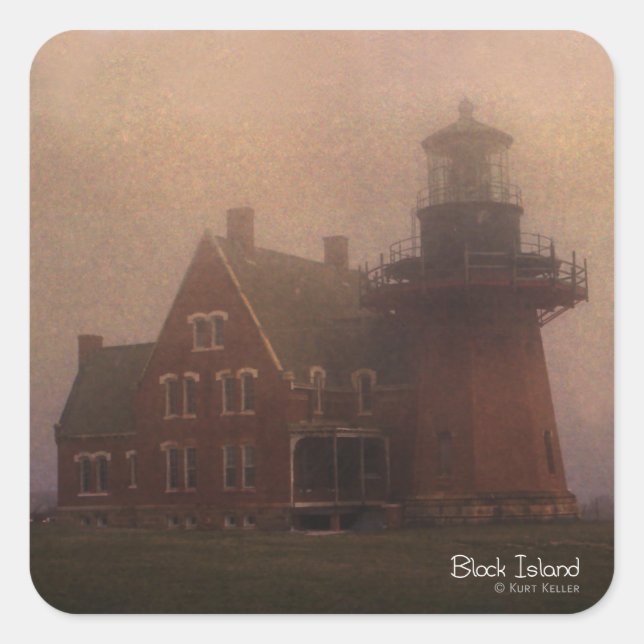 Sticker Carré du phare Block Island (Devant)