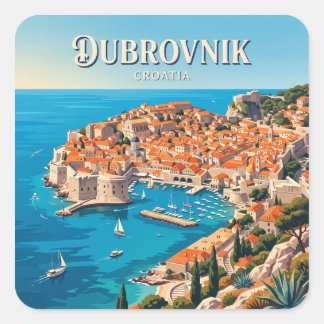 Sticker Carré Dubrovnik Old Town and Adriatic Coast Croatia