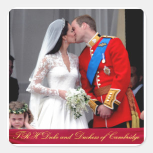 Sticker Carré Duc et duchesse de Cambridge Mariage royal