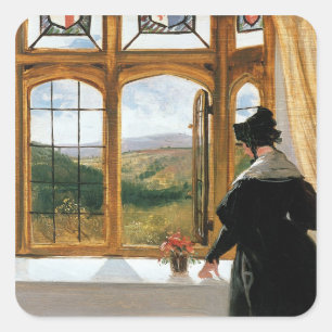 Sticker Carré Duchesse d'Abercorn regardant par une fenêtre