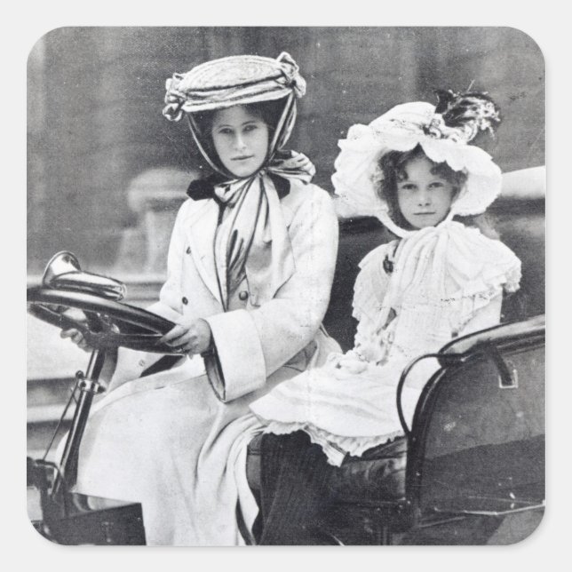 Sticker Carré Duchesse Millicent de Sutherland et sa fille (Devant)