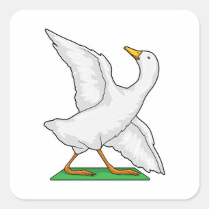 Sticker Carré Duck Yoga Méditation Fitness