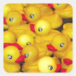 Sticker Carré Duckies en caoutchouc jaunes mignons
