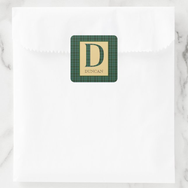 Sticker Carré Duncan Tartan Monogramme D   (Sac)