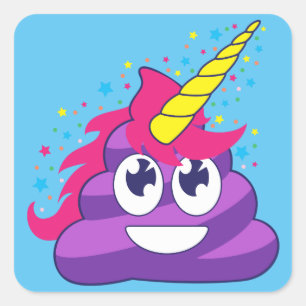 Sticker Carré Dunette pourpre de licorne d'Emoji