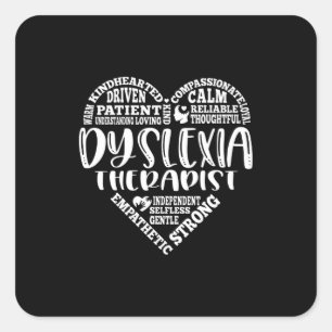 Sticker Carré Dyslexie Thérapeute, dyslexie, dyslexique