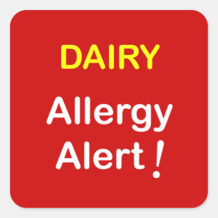 Sticker Carré e7 - Alerte allergique - LAIT.