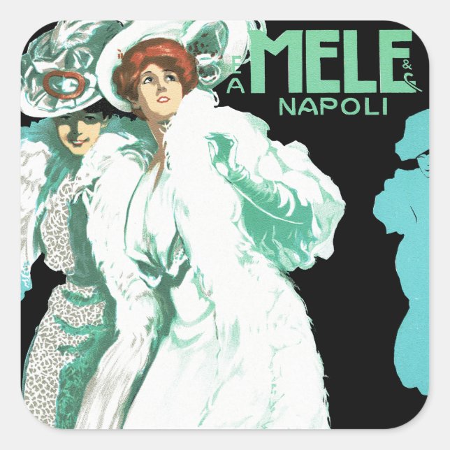 Sticker Carré E.A. Melle and Co. ~ Napoli (Devant)