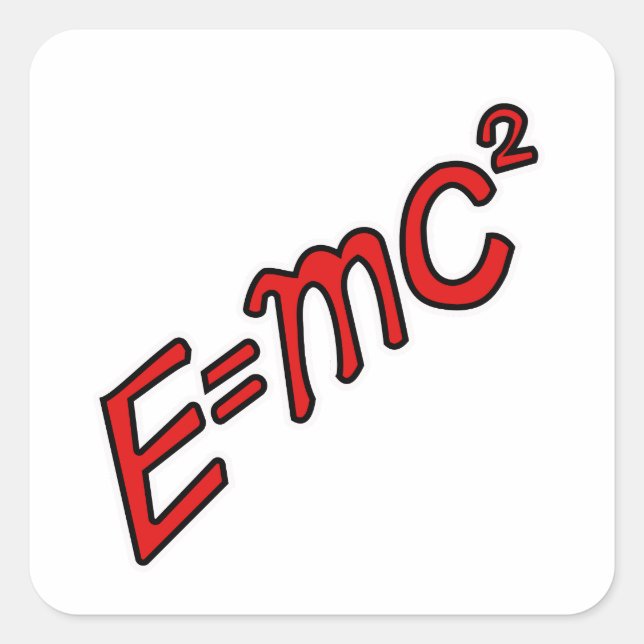 Sticker Carré E = mc² – Genius Mode On (Devant)