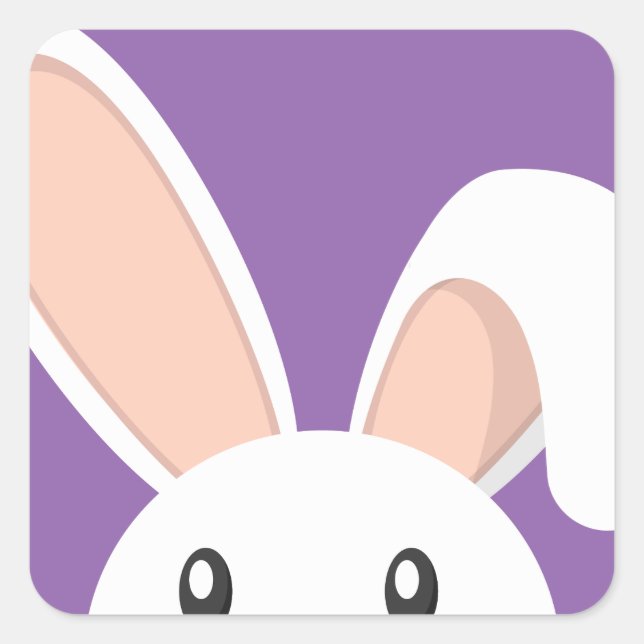 Sticker Carré Easter Bunny peeping (Devant)